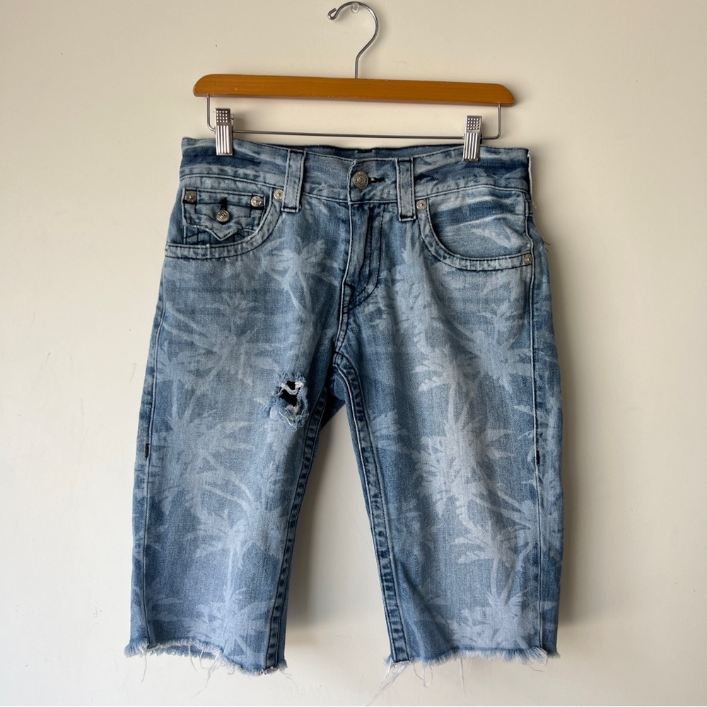 True Religion Palm Tree Cutoff Shorts